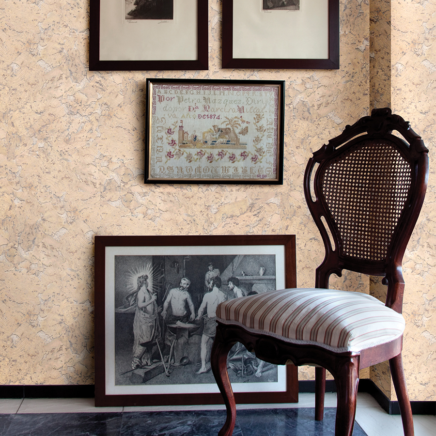 Пробковая стеновая панель Corkstyle Wall Design Monte Cream 600×300×3 фото в интерьере